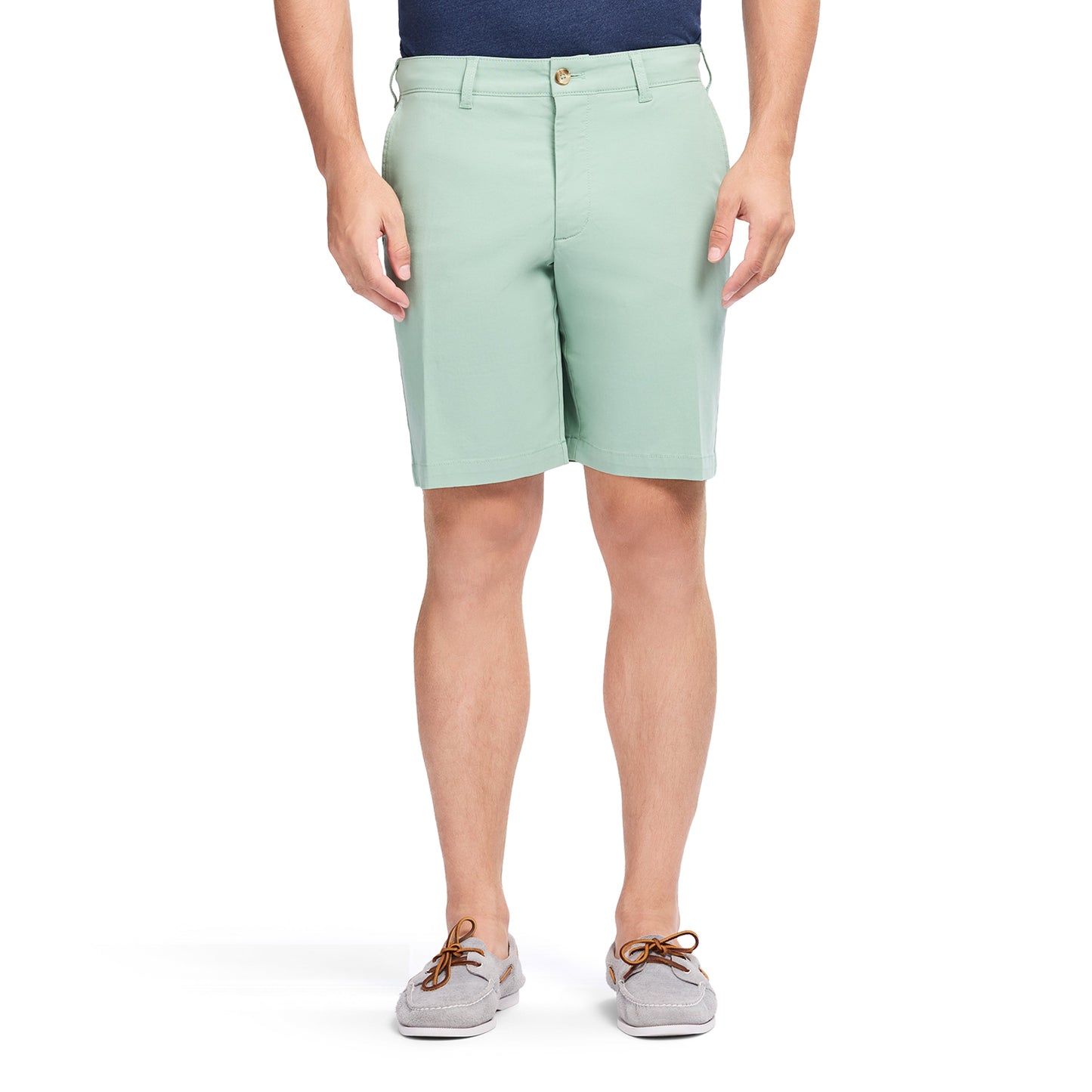 Izod SALTWATER 9.5" FLAT-FRONT CHINO SHORT - GRANITE GREEN