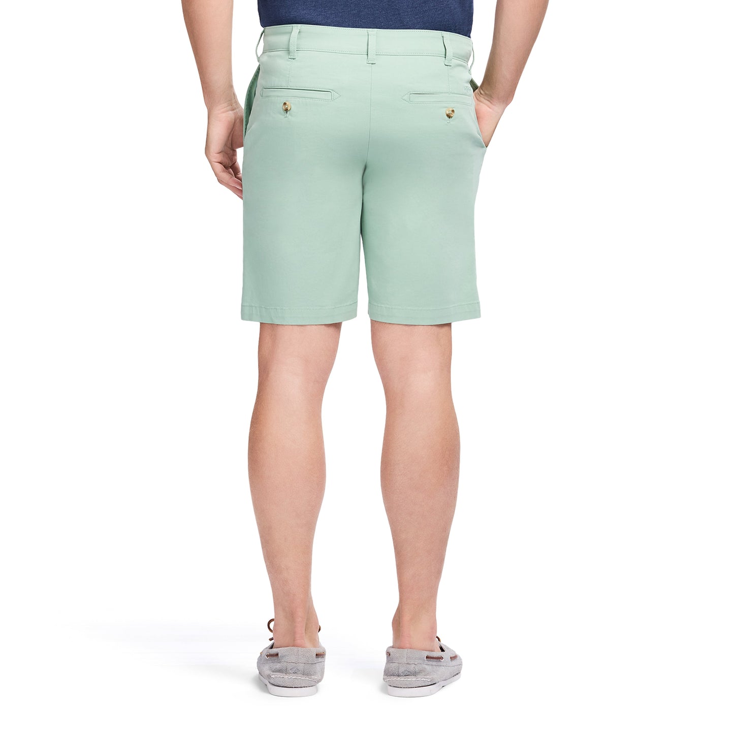 Izod SALTWATER 9.5" FLAT-FRONT CHINO SHORT - GRANITE GREEN