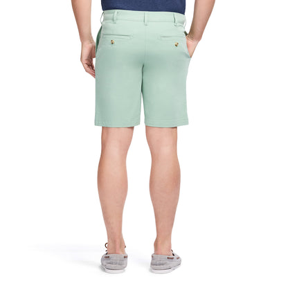 Izod SALTWATER 9.5" FLAT-FRONT CHINO SHORT - GRANITE GREEN
