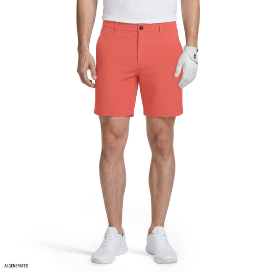 Izod GOLF SWINGFLEX DOBBY SHORT - ROSE OF SHARON HTH