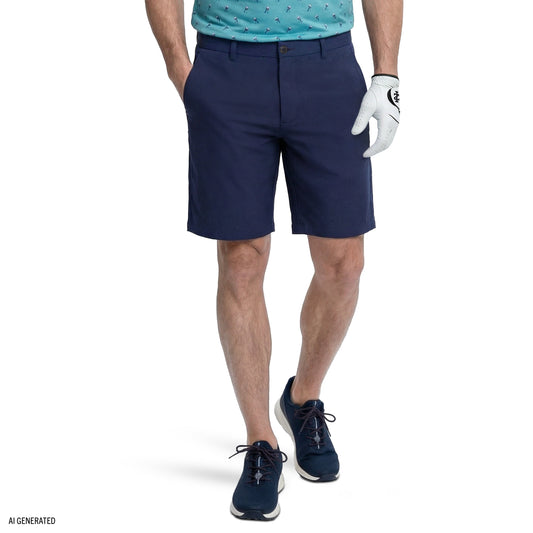 Izod GOLF SWINGFLEX DOBBY SHORT - MEDIEVAL BLUE HTHR