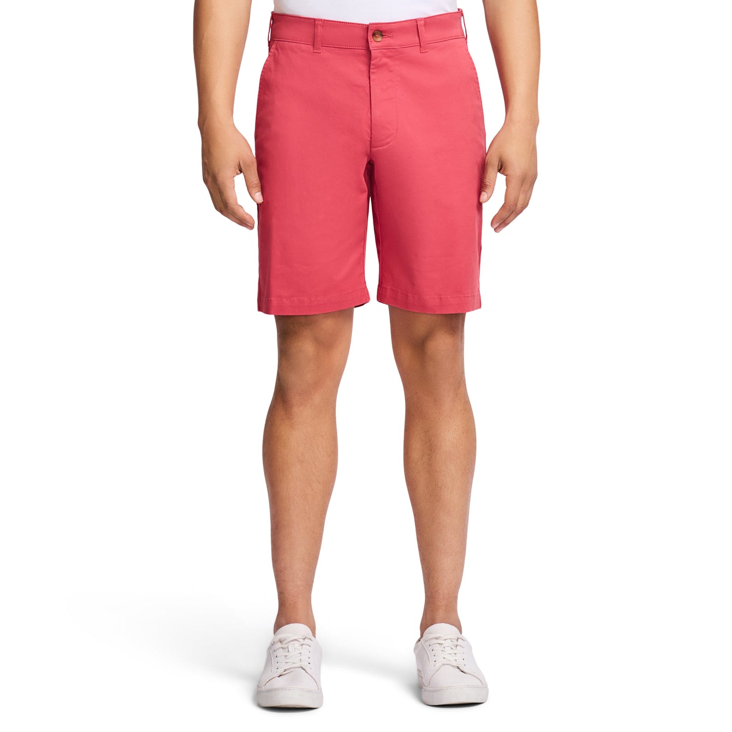 Izod SALTWATER 9.5" FLAT FRONT CHINO SHORT BRIGHT WHITE