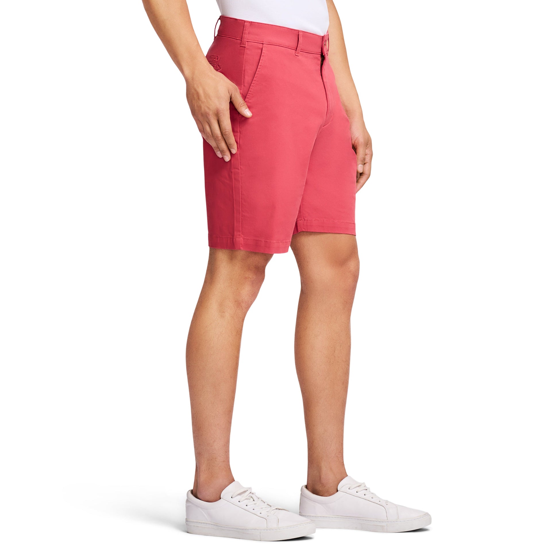 Izod SALTWATER 9.5" FLAT FRONT CHINO SHORT BRIGHT WHITE