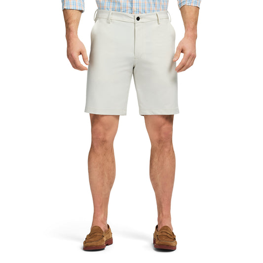 Izod Non-Iron Stretch Straight Fit Flat Front Traveler Short - Silver Birch Hthr
