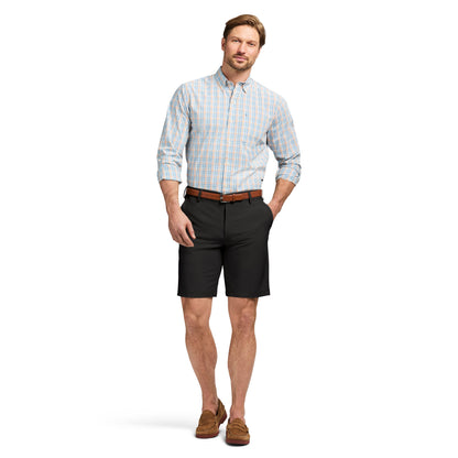 Izod Non-Iron Stretch Straight Fit Flat Front Traveler Short - Black