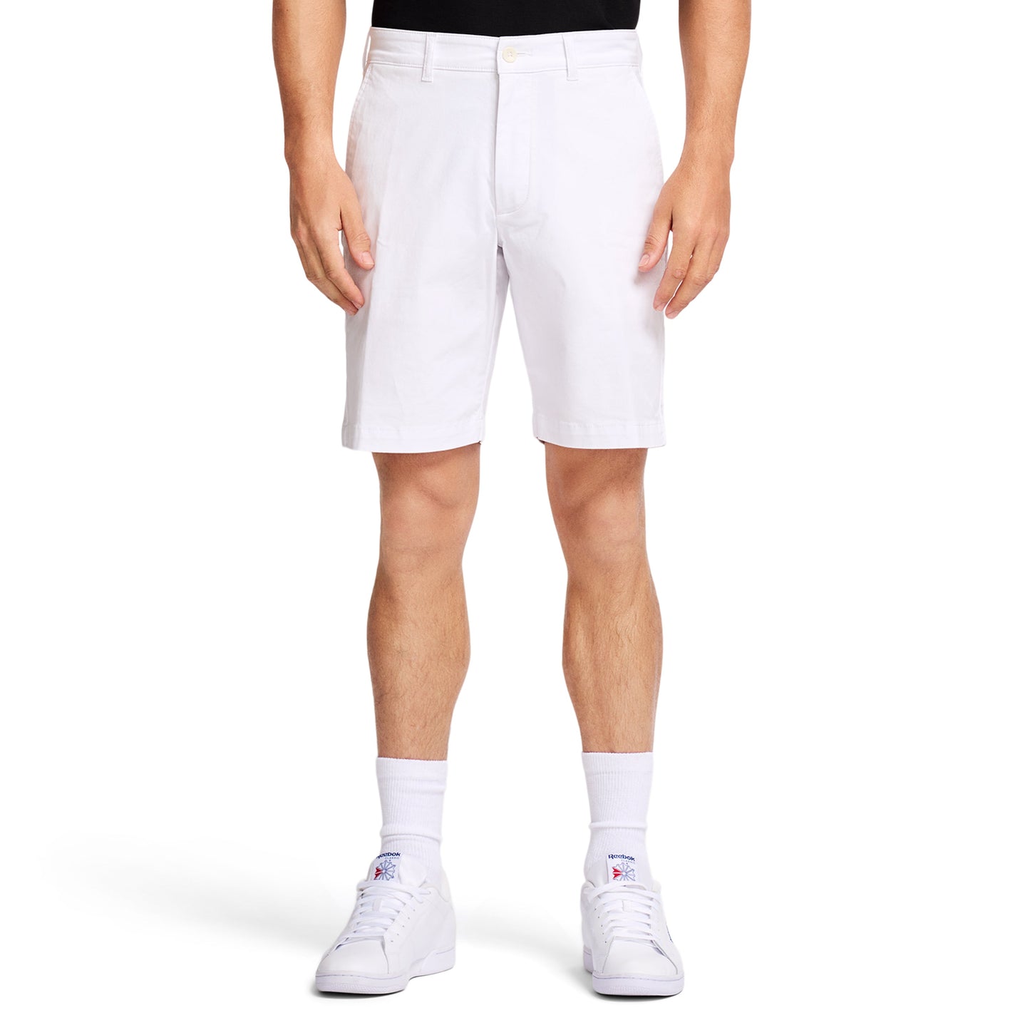 Izod SALTWATER 9.5" FLAT FRONT CHINO SHORT BRIGHT WHITE