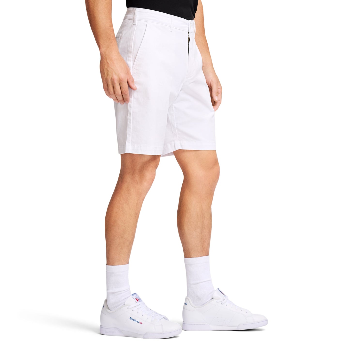 Izod SALTWATER 9.5" FLAT FRONT CHINO SHORT BRIGHT WHITE