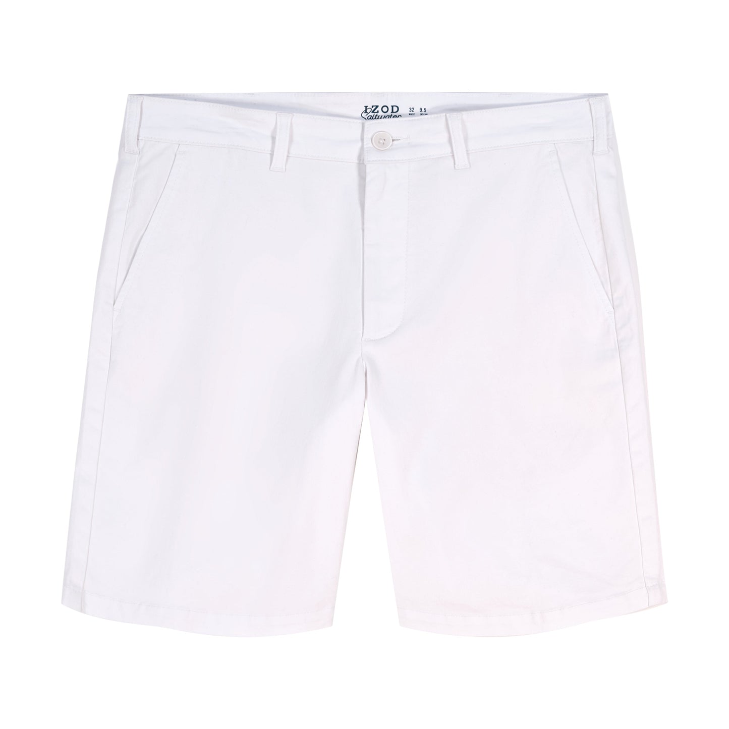 Izod SALTWATER 9.5" FLAT FRONT CHINO SHORT BRIGHT WHITE