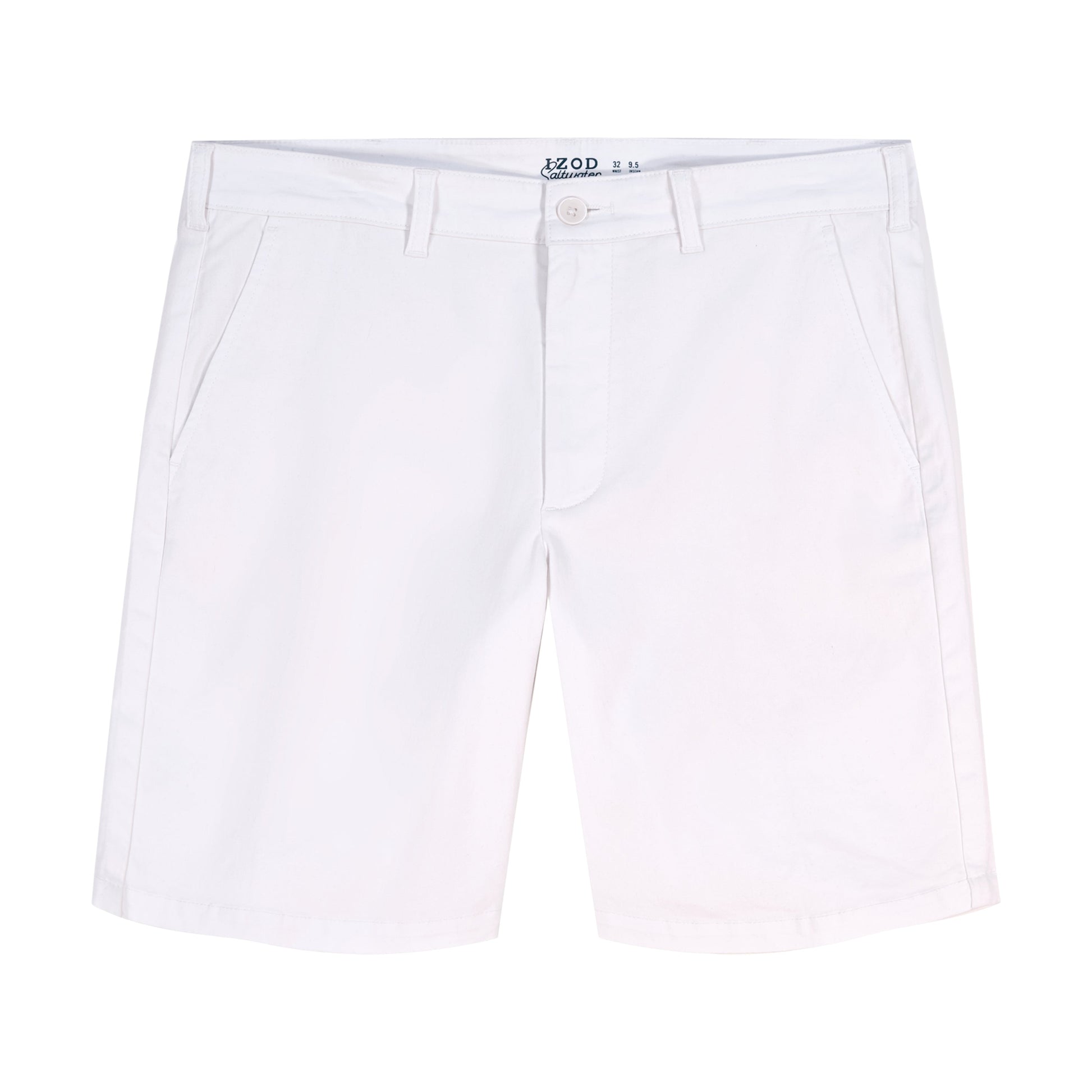 Izod SALTWATER 9.5" FLAT FRONT CHINO SHORT BRIGHT WHITE
