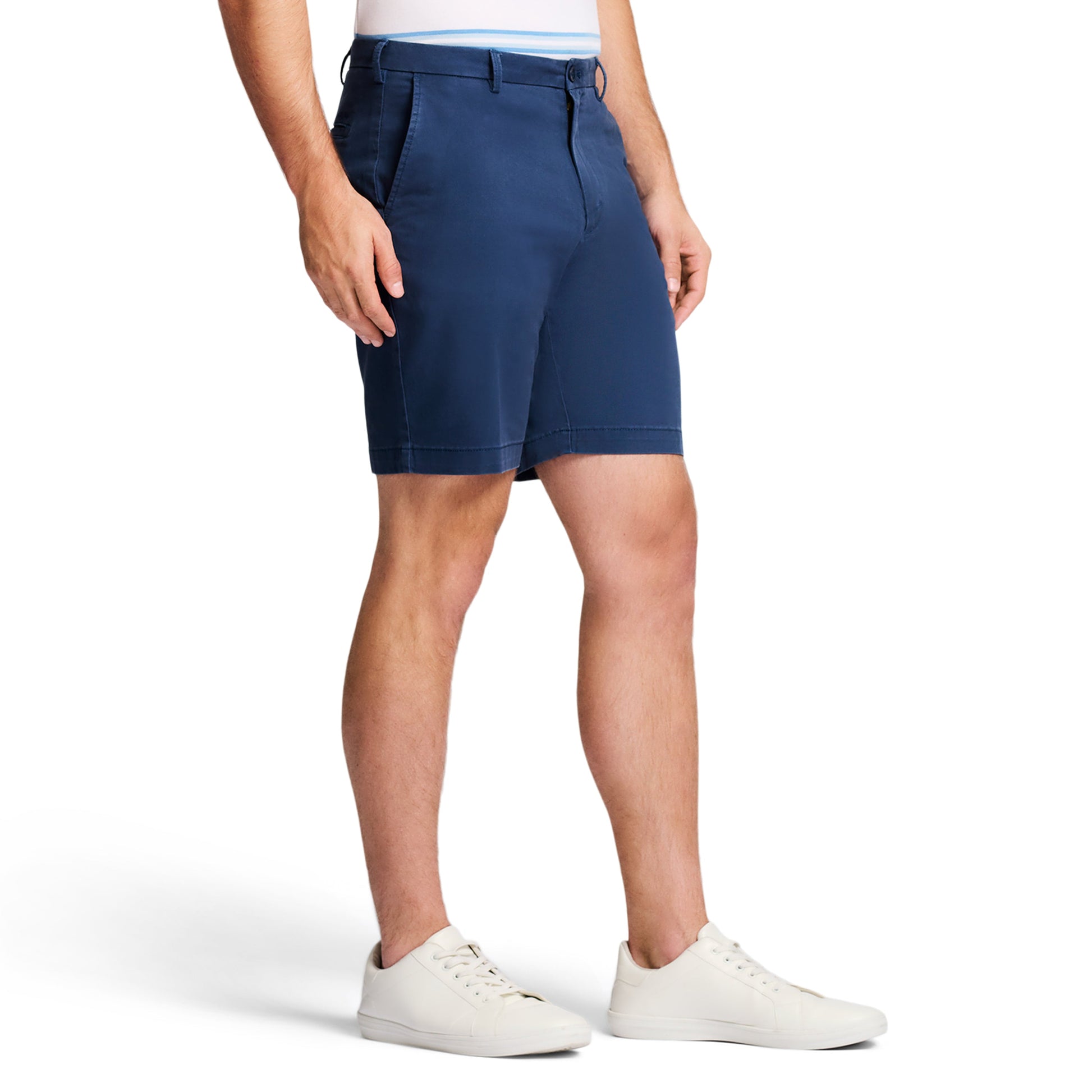 Izod Saltwater 9.5" Flat Front Chino Short - Cadet Navy
