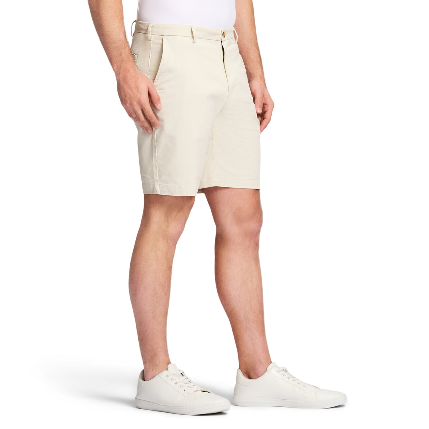 Izod Saltwater 9.5" Flat Front Chino Short - Silver Birch