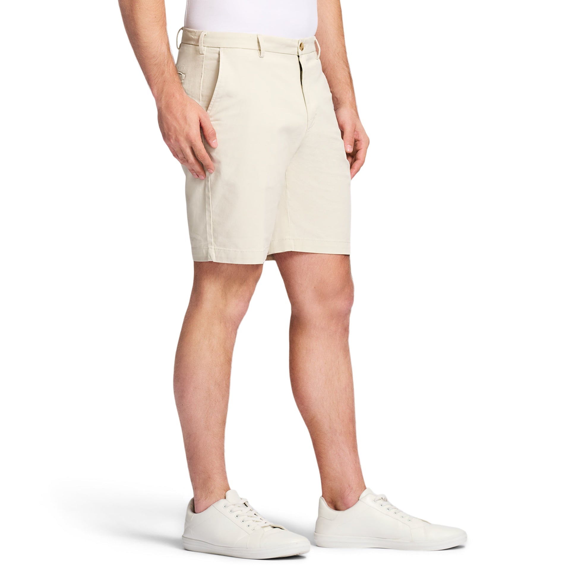 Izod Saltwater 9.5" Flat Front Chino Short - Silver Birch