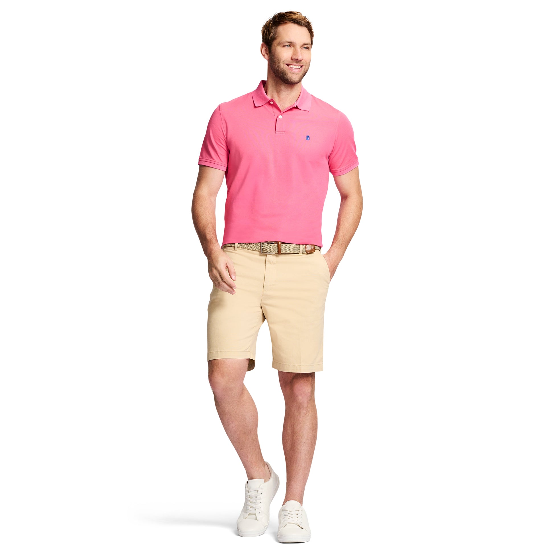 Izod Saltwater 9.5" Flat Front Chino Short - Pale Khaki