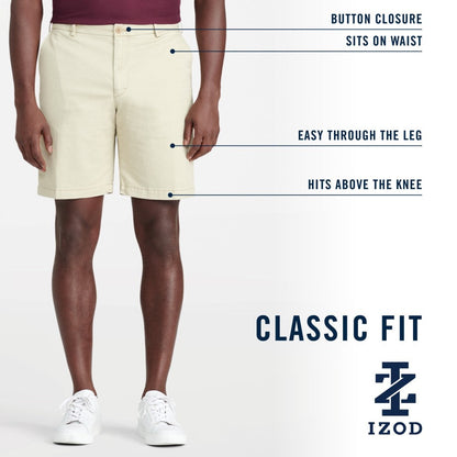 Izod Saltwater 9.5" Flat Front Chino Short - Pale Khaki