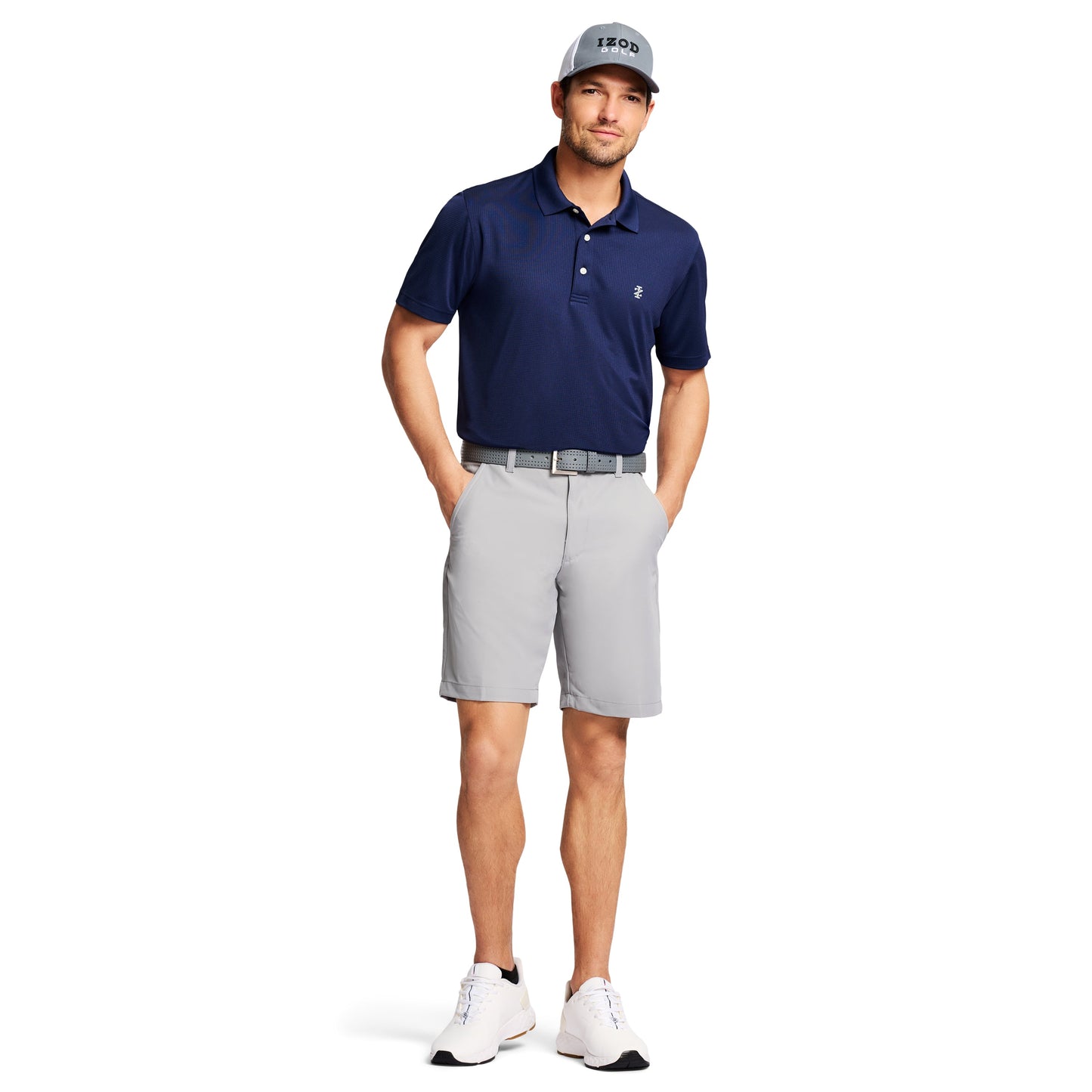 Izod Golf 9.5" Micro Poly Classic Fit Short - Silver Nickel