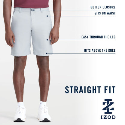 Izod Golf 9.5" Micro Poly Classic Fit Short - Silver Nickel