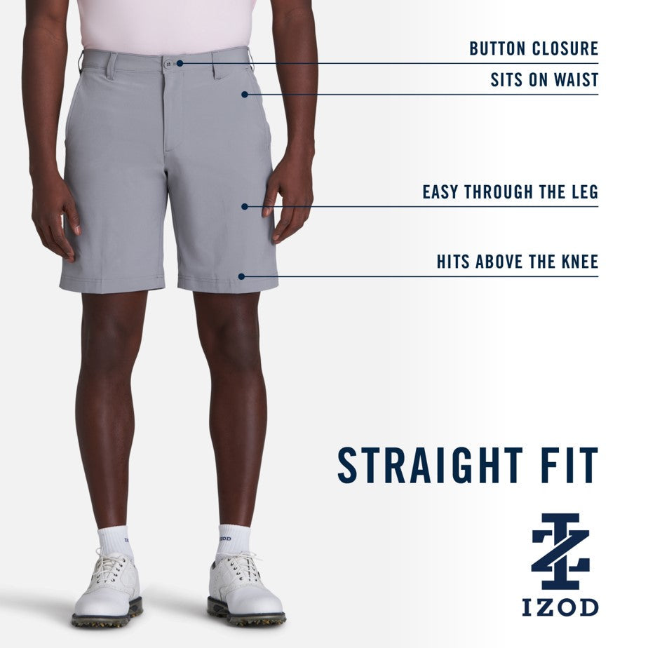Izod Golf Swingflex Straight Fit Stretch Shorts - R. Khaki