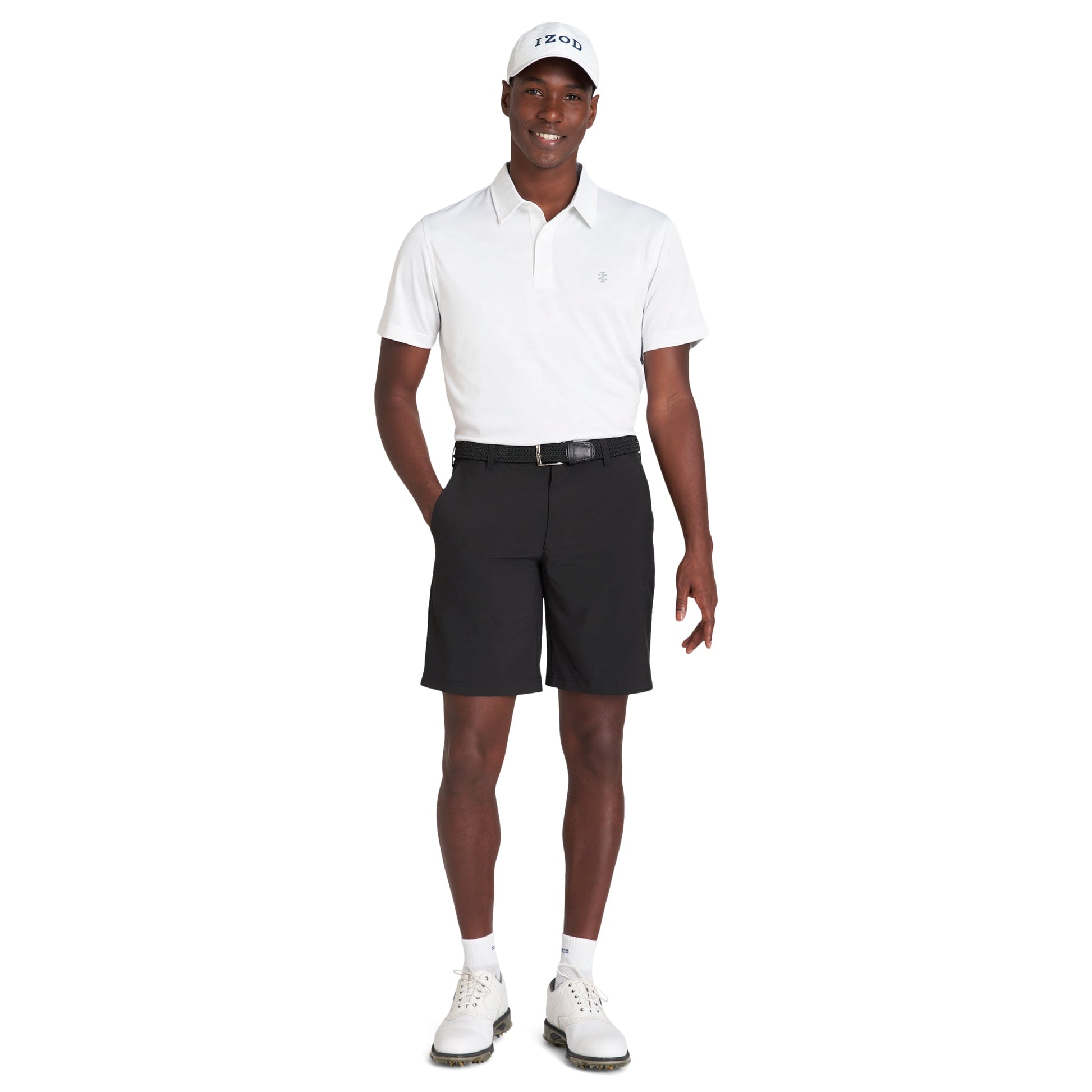 Izod Golf Swingflex Straight Fit Stretch Shorts - Black