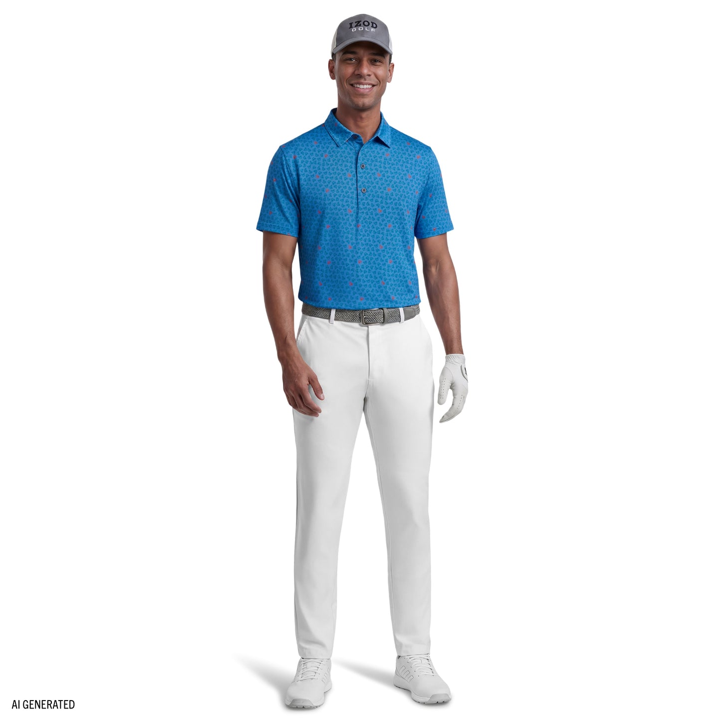 Izod GOLF SWINGFLEX ELITE SHORT SLEEVE PRINTED POLO - REGATTA