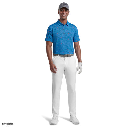 Izod GOLF SWINGFLEX ELITE SHORT SLEEVE PRINTED POLO - REGATTA