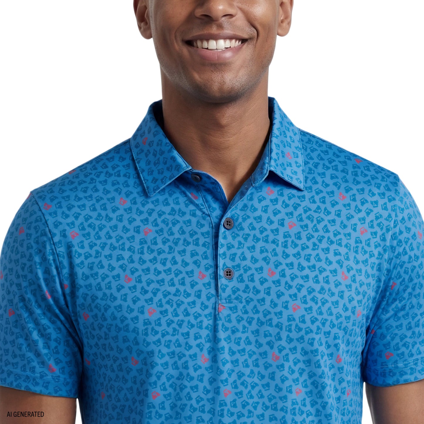 Izod GOLF SWINGFLEX ELITE SHORT SLEEVE PRINTED POLO - REGATTA