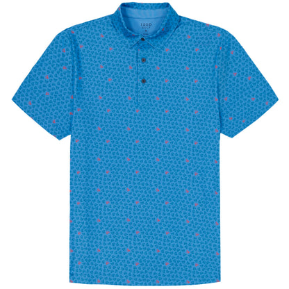 Izod GOLF SWINGFLEX ELITE SHORT SLEEVE PRINTED POLO - REGATTA