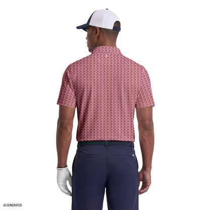 Izod GOLF SWINGFLEX ELITE SHORT SLEEVE PRINTED POLO - GARNET