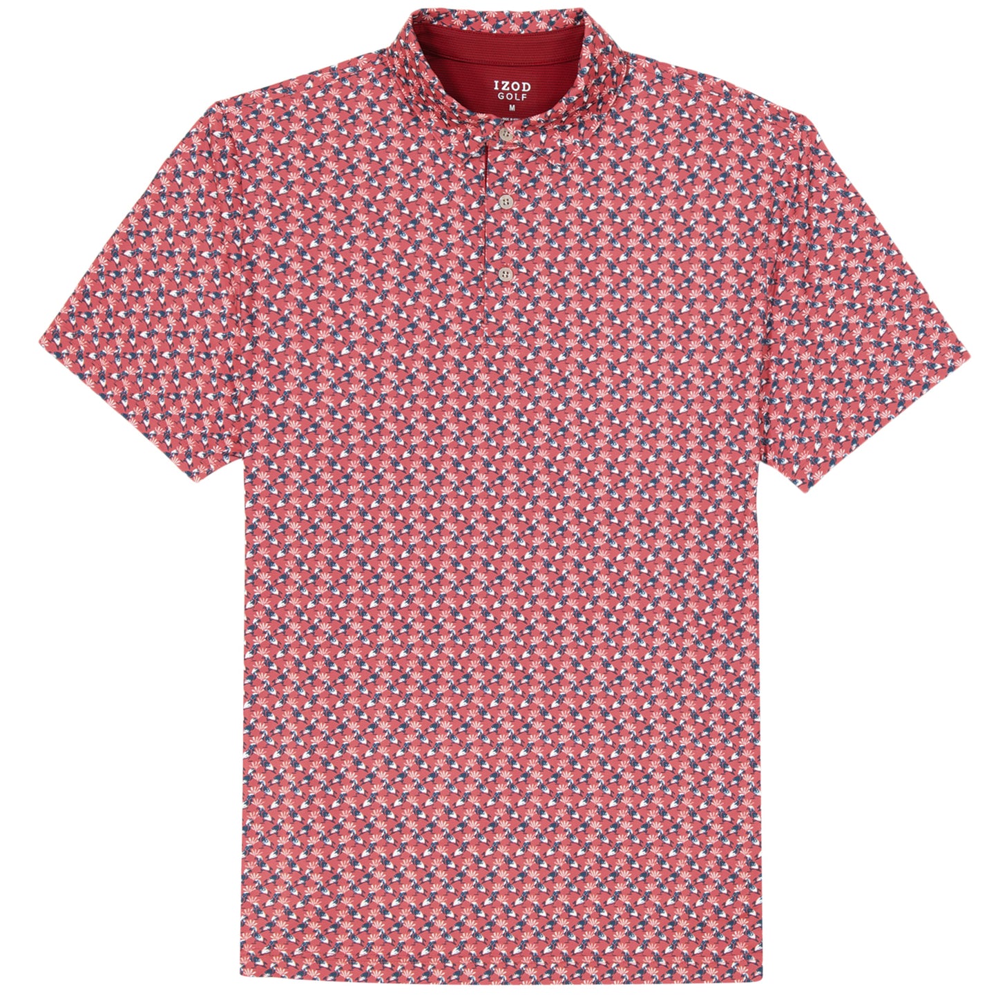 Izod GOLF SWINGFLEX ELITE SHORT SLEEVE PRINTED POLO - GARNET