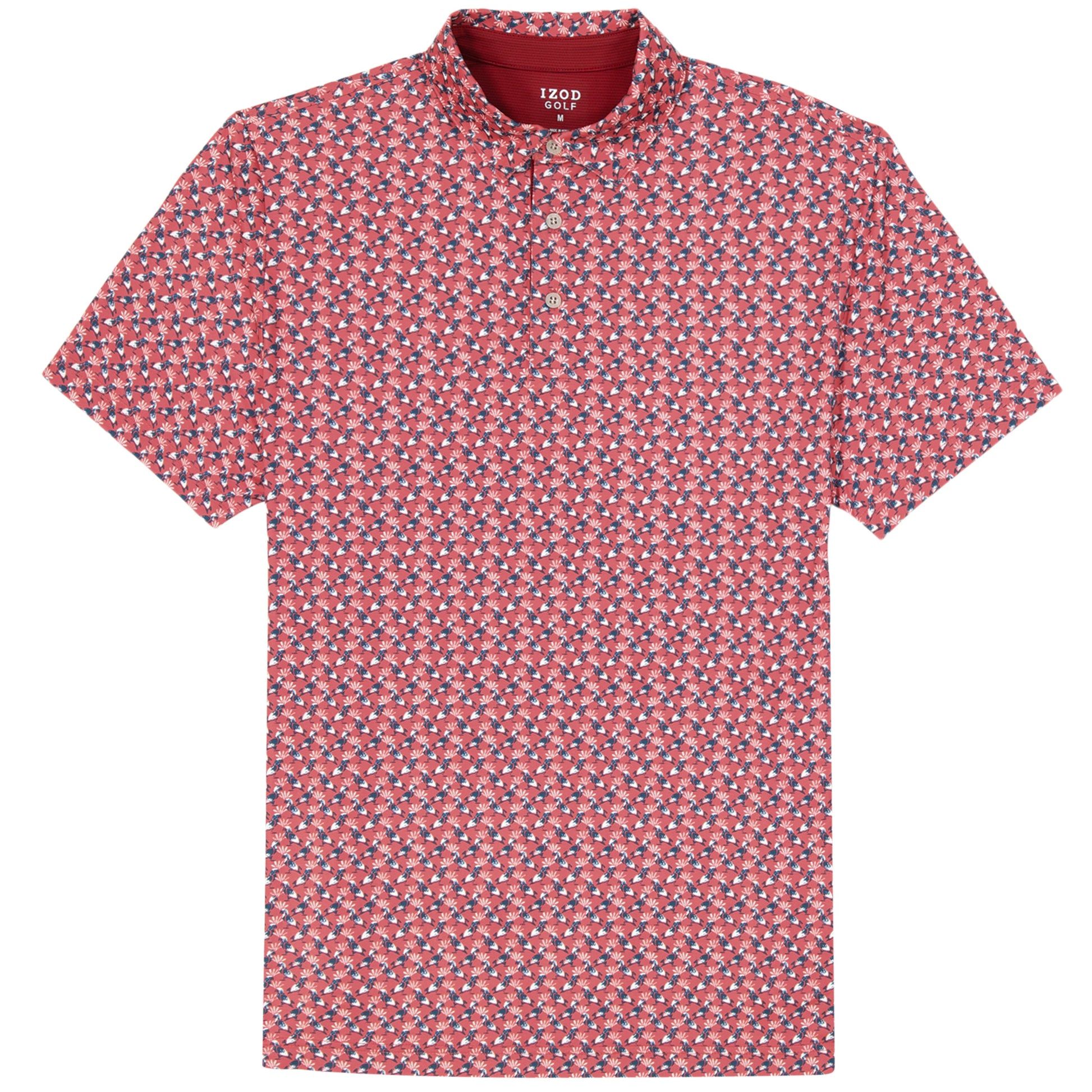 Izod GOLF SWINGFLEX ELITE SHORT SLEEVE PRINTED POLO - GARNET