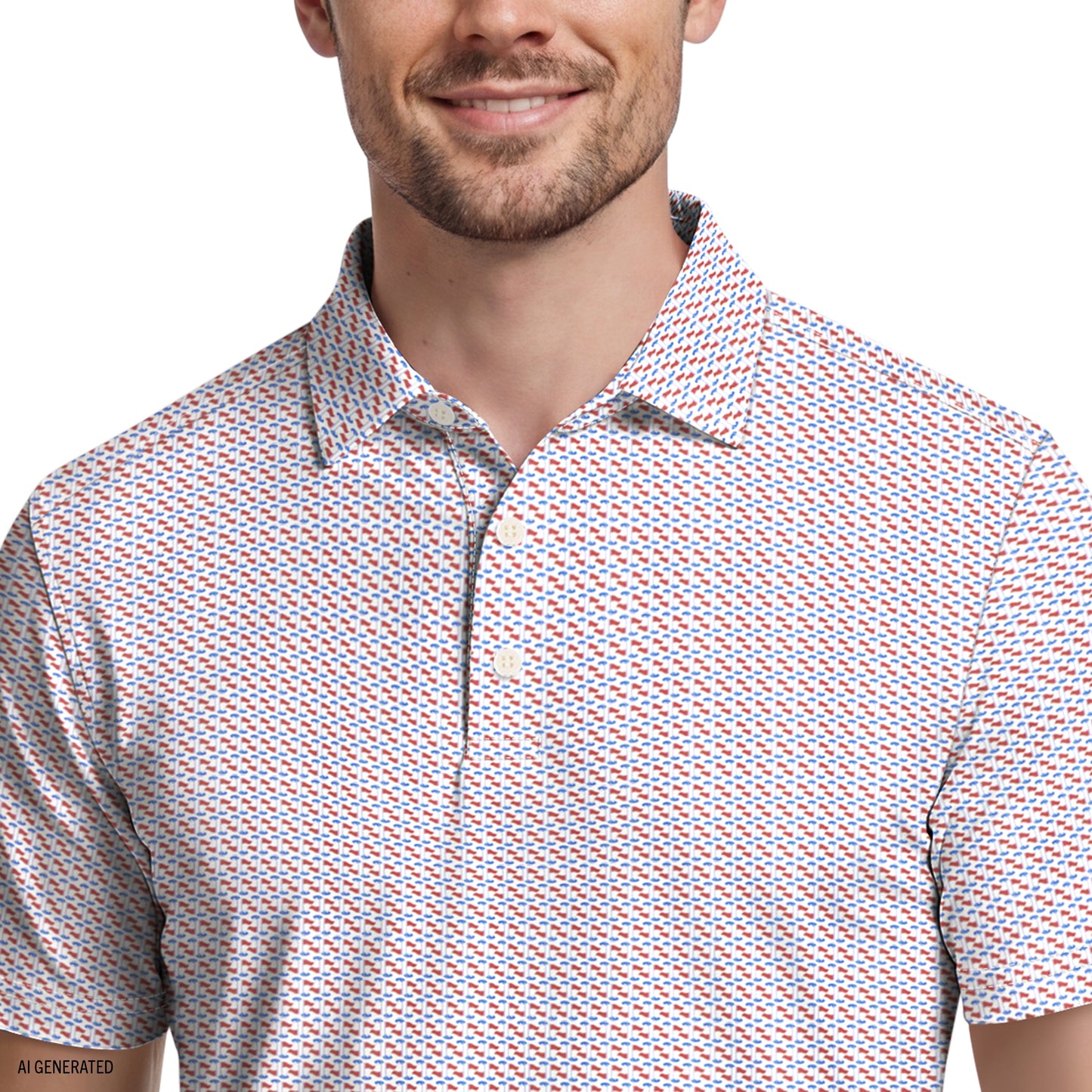 Izod GOLF SWINGFLEX ELITE SHORT SLEEVE PRINTED POLO - BRIGHT WHITE
