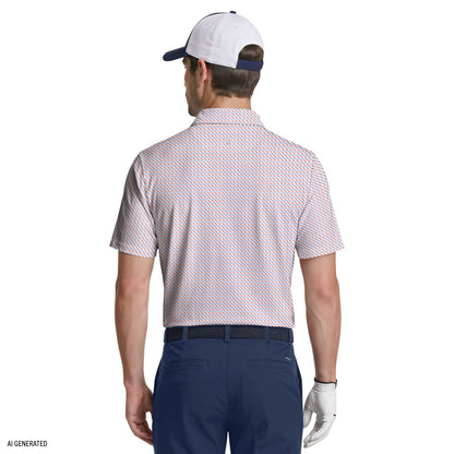 Izod GOLF SWINGFLEX ELITE SHORT SLEEVE PRINTED POLO - BRIGHT WHITE