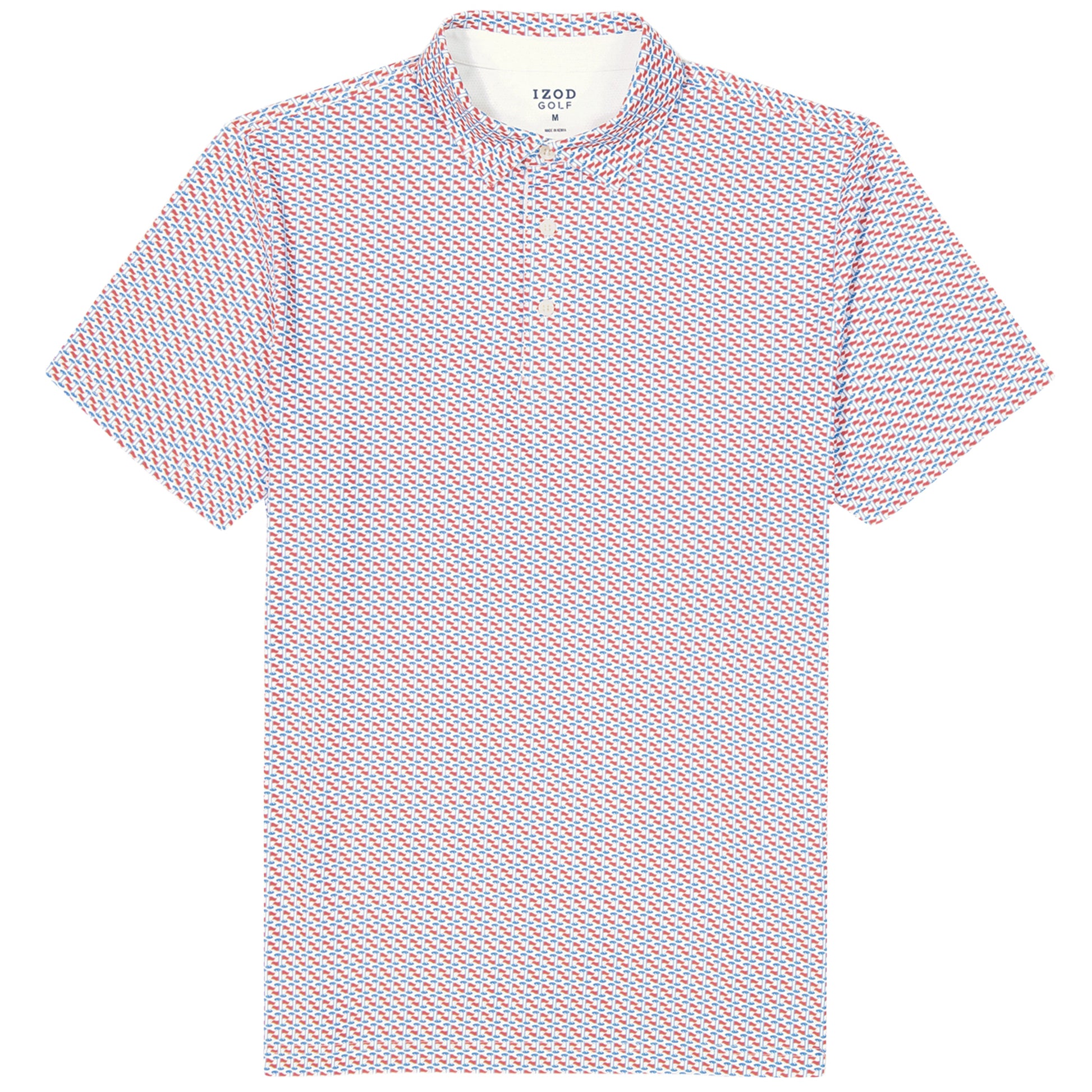 Izod GOLF SWINGFLEX ELITE SHORT SLEEVE PRINTED POLO - BRIGHT WHITE
