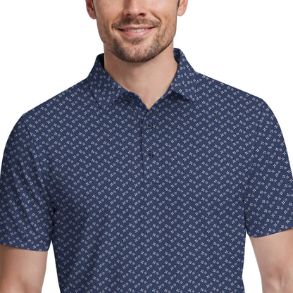 Izod GOLF SWINGFLEX ELITE SHORT SLEEVE PRINTED POLO - SARGASSO SEA