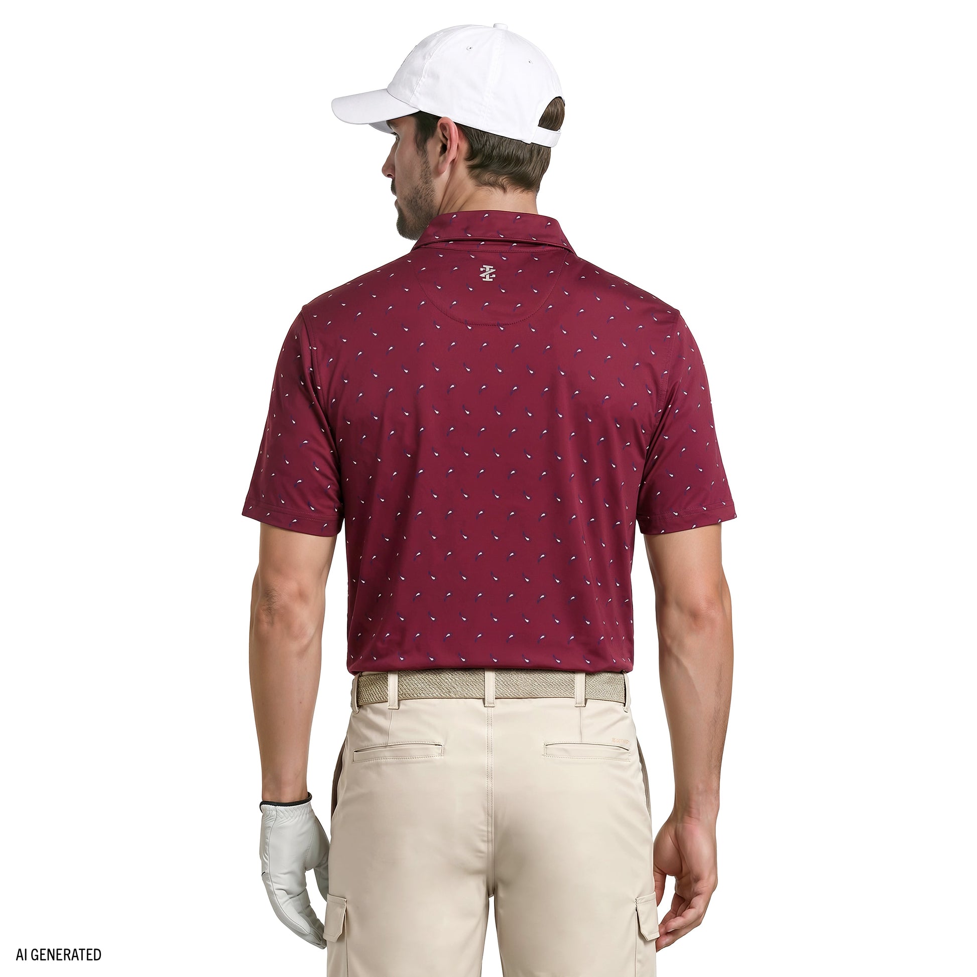 Izod GOLF SWINGFLEX ELITE SHORT SLEEVE PRINTED POLO - SUNDRIED TOMATO