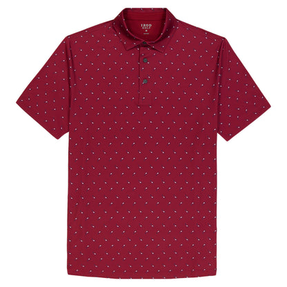 Izod GOLF SWINGFLEX ELITE SHORT SLEEVE PRINTED POLO - SUNDRIED TOMATO