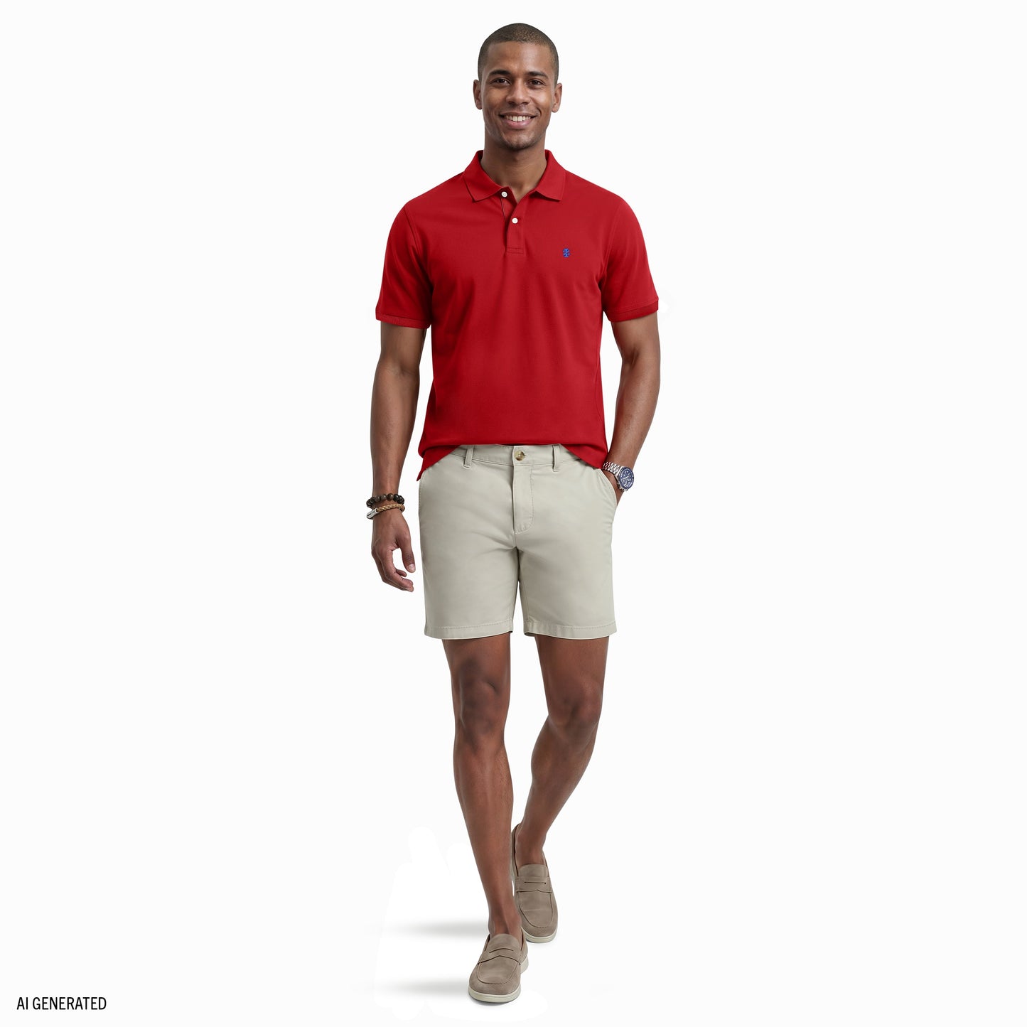 Izod INTERLOCK SHORT SLEEVE POLO - SUNDRIED TOMATO