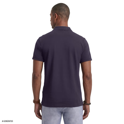 Izod INTERLOCK SHORT SLEEVE POLO - NIGHTSHADE