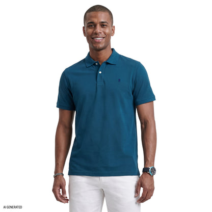 Izod INTERLOCK SHORT SLEEVE POLO - BLUE SAPPHIRE