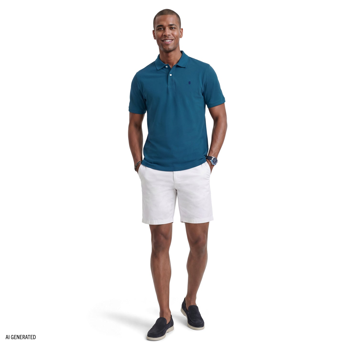 Izod INTERLOCK SHORT SLEEVE POLO - BLUE SAPPHIRE