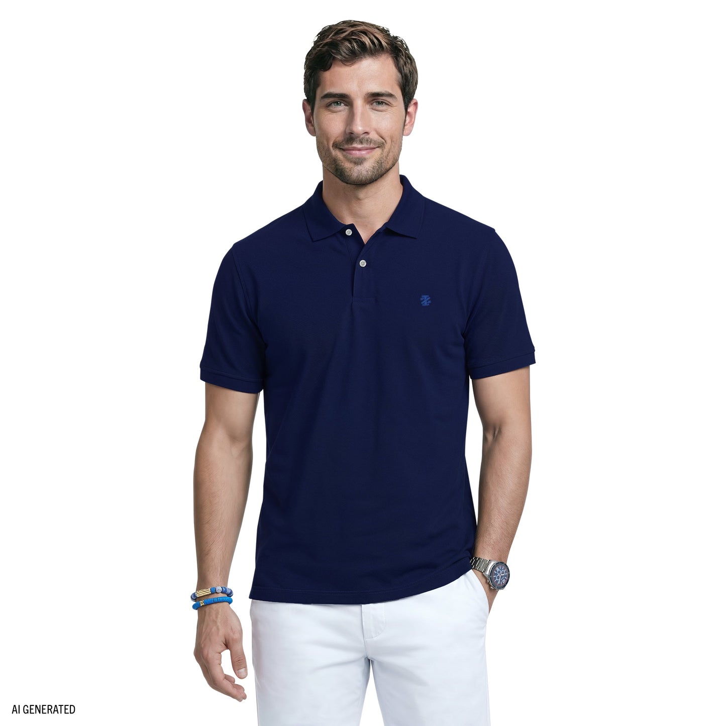 Izod INTERLOCK SHORT SLEEVE POLO - MEDIEVAL BLUE