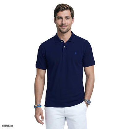 Izod INTERLOCK SHORT SLEEVE POLO - MEDIEVAL BLUE