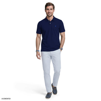 Izod INTERLOCK SHORT SLEEVE POLO - MEDIEVAL BLUE