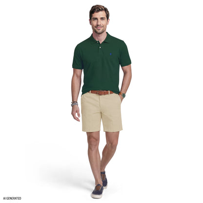 Izod INTERLOCK SHORT SLEEVE POLO - SYCAMORE