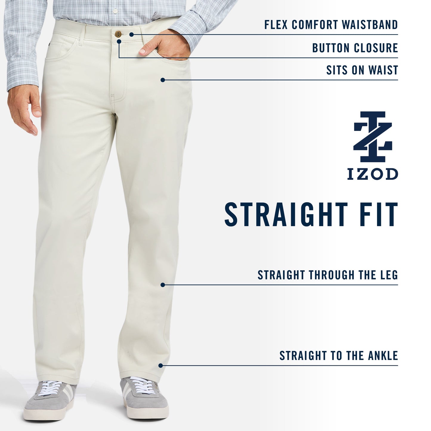 Izod 5 POCKET SUPER SOFT PANT - SMOKED PEARL