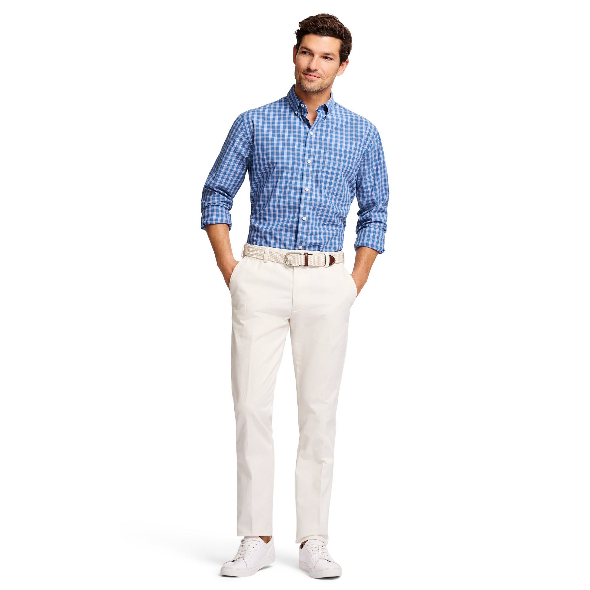Izod American Chino Flat-Front Straight Fit Pant - Pumice