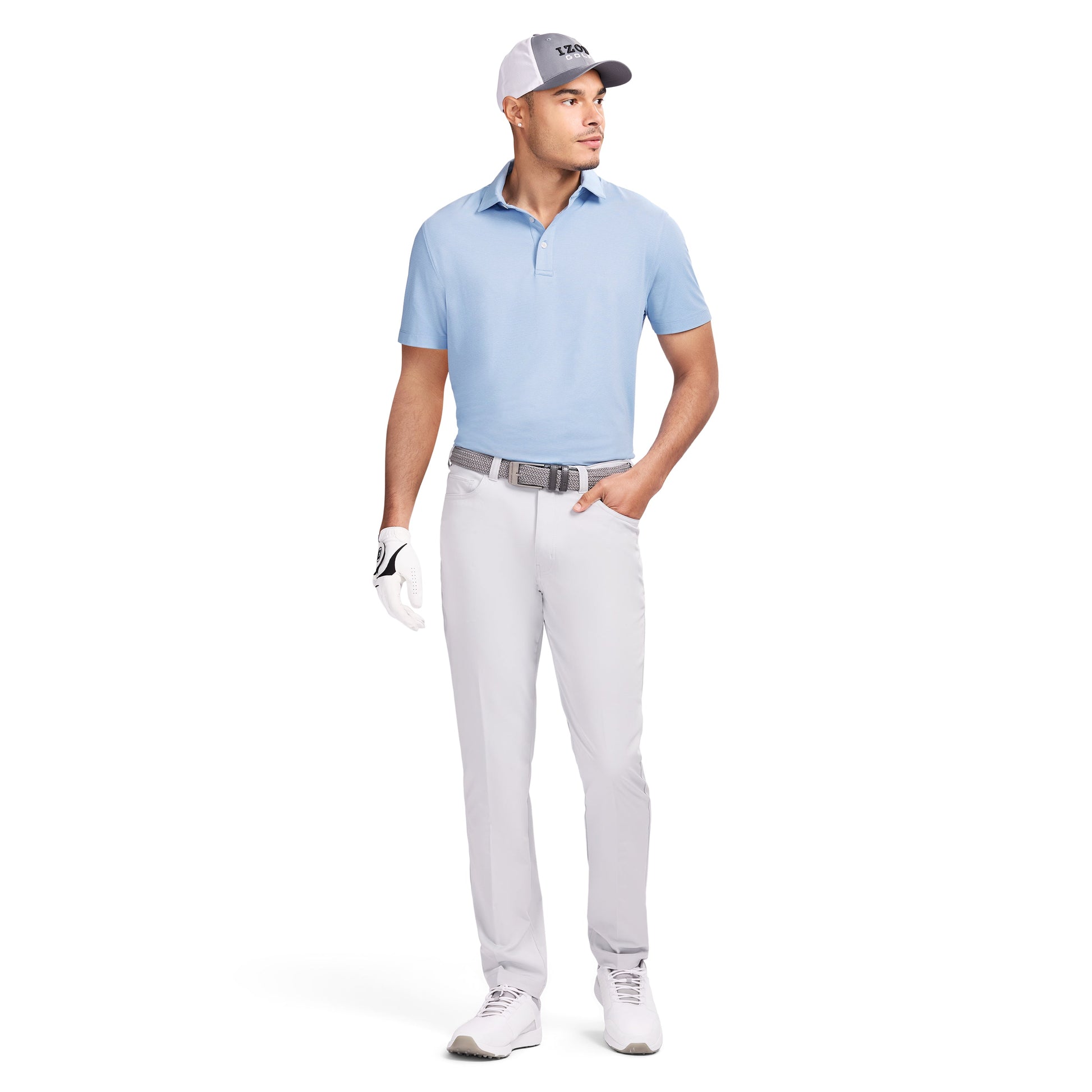 Izod GOLF SWINGFLEX ELITE MESH POLO - PLACID BLUE