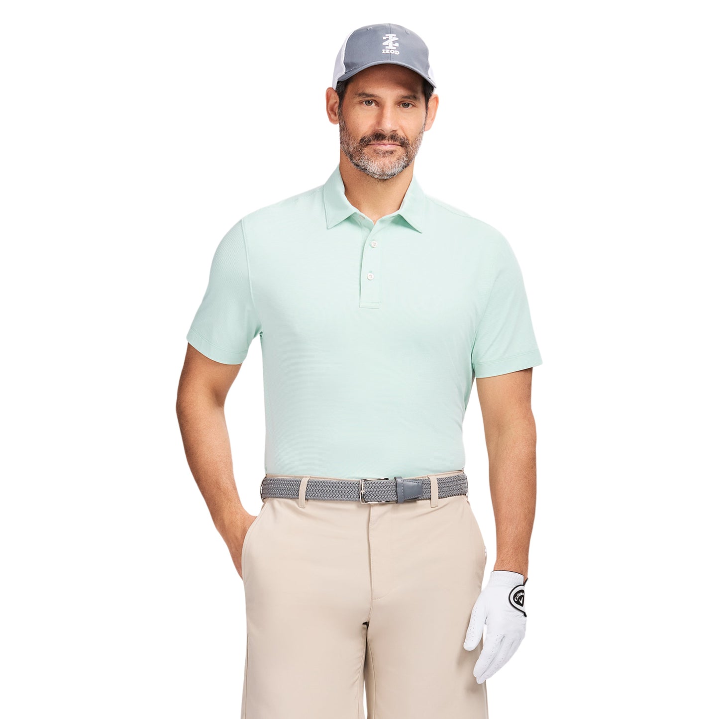Izod GOLF SWINGFLEX ELITE MESH POLO - SURF SPRAY