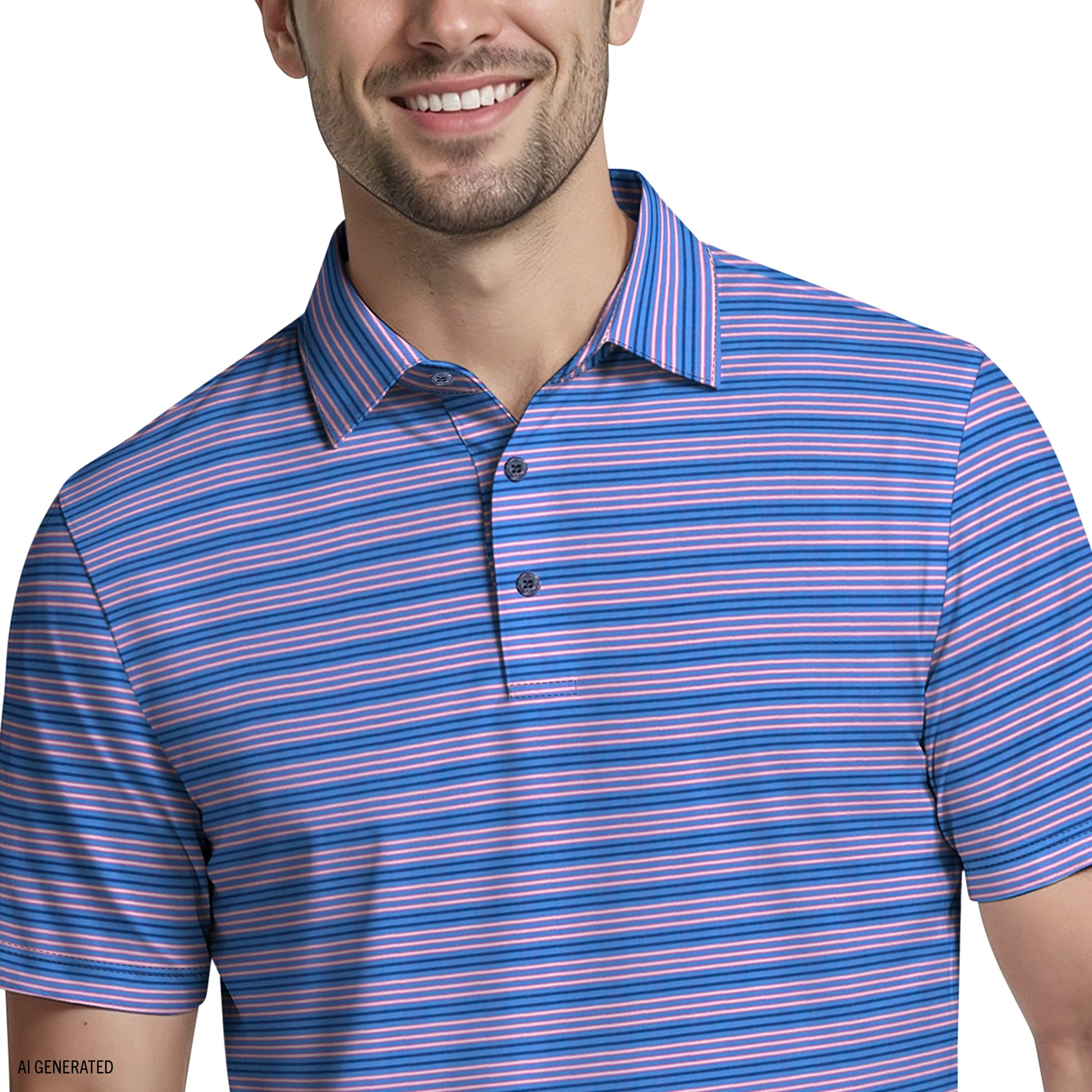 Izod GOLF SWINGFLEX ELITE PRINTED POLO - BRIGHT COBALT