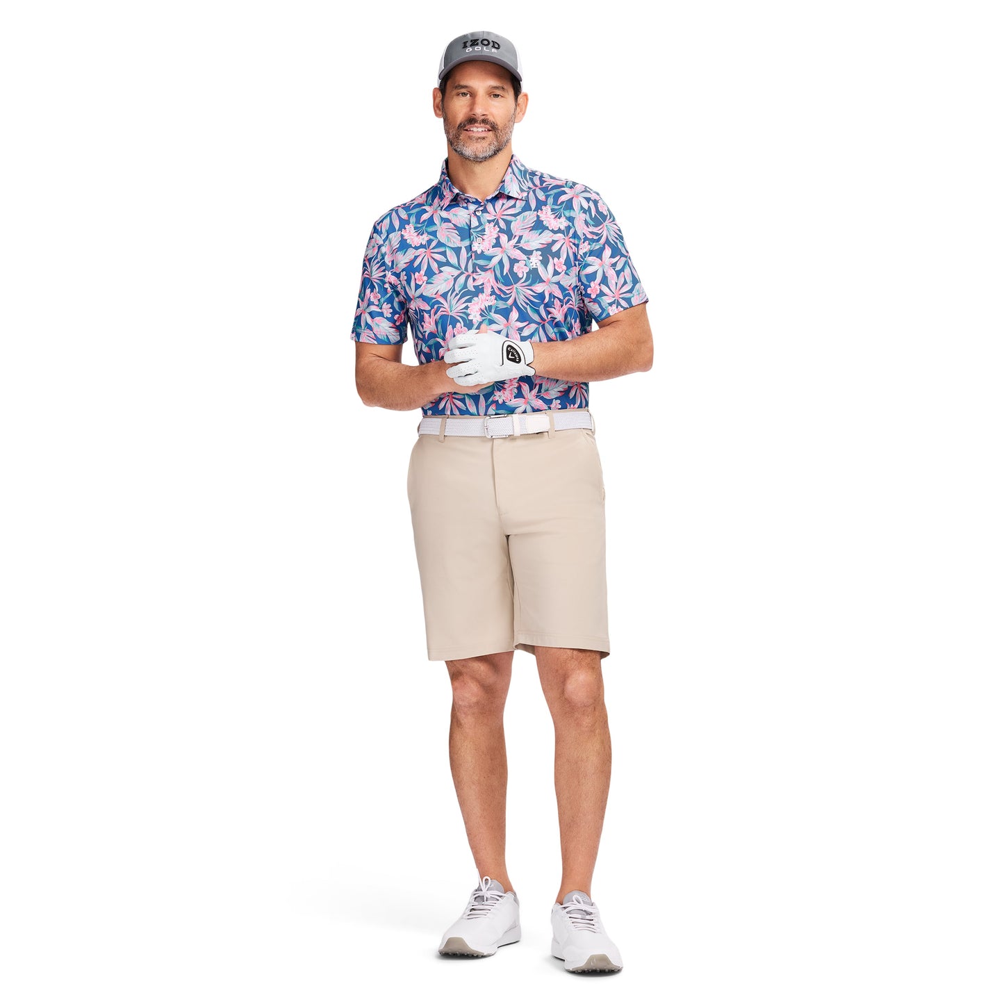 Izod GOLF SWINGFLEX ELITE PRINTED POLO - BRIGHT COBALT