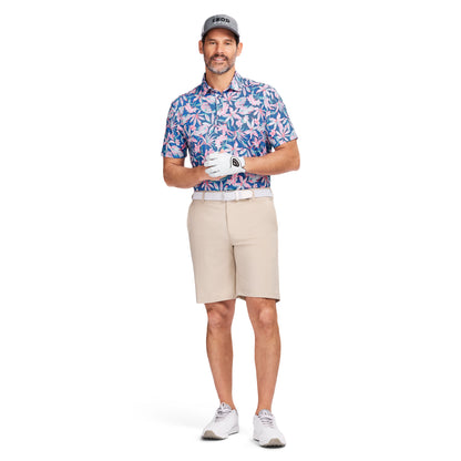 Izod GOLF SWINGFLEX ELITE PRINTED POLO - BRIGHT COBALT